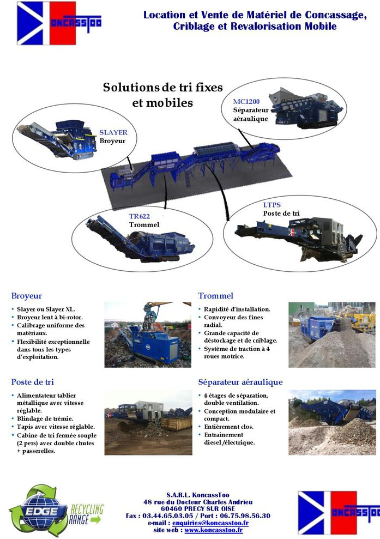 solution, tri, fixe, mobile, recyclage, location, trommel, broyeur, séparateur aéraulique, poste de tri, achat, vente, location